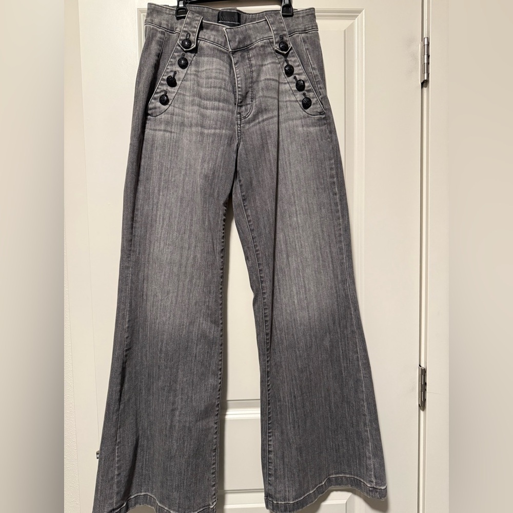White House Black Market Gray Flare Jeans